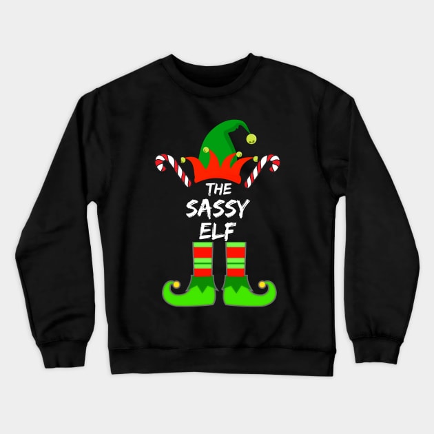 Sassy Elf Matching Family Group Christmas Party Pajama - Gift For Boys, Girls, Dad, Mom, Friend, Christmas Pajama Lovers - Christmas Pajama Lover Funny Crewneck Sweatshirt by Famgift